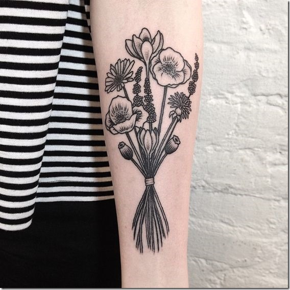 dotwork_bouquet_avant-bras_tatouage