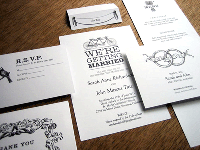 EM Papers have provided this black and white printable Wedding Invitation