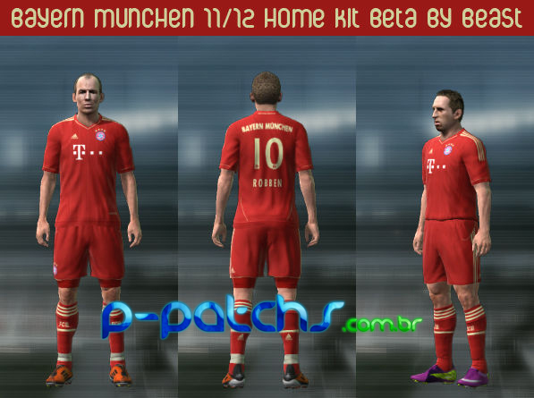 Bayern München 11-12 Home Kit para PES 2011 PES 2011 download P-Patchs