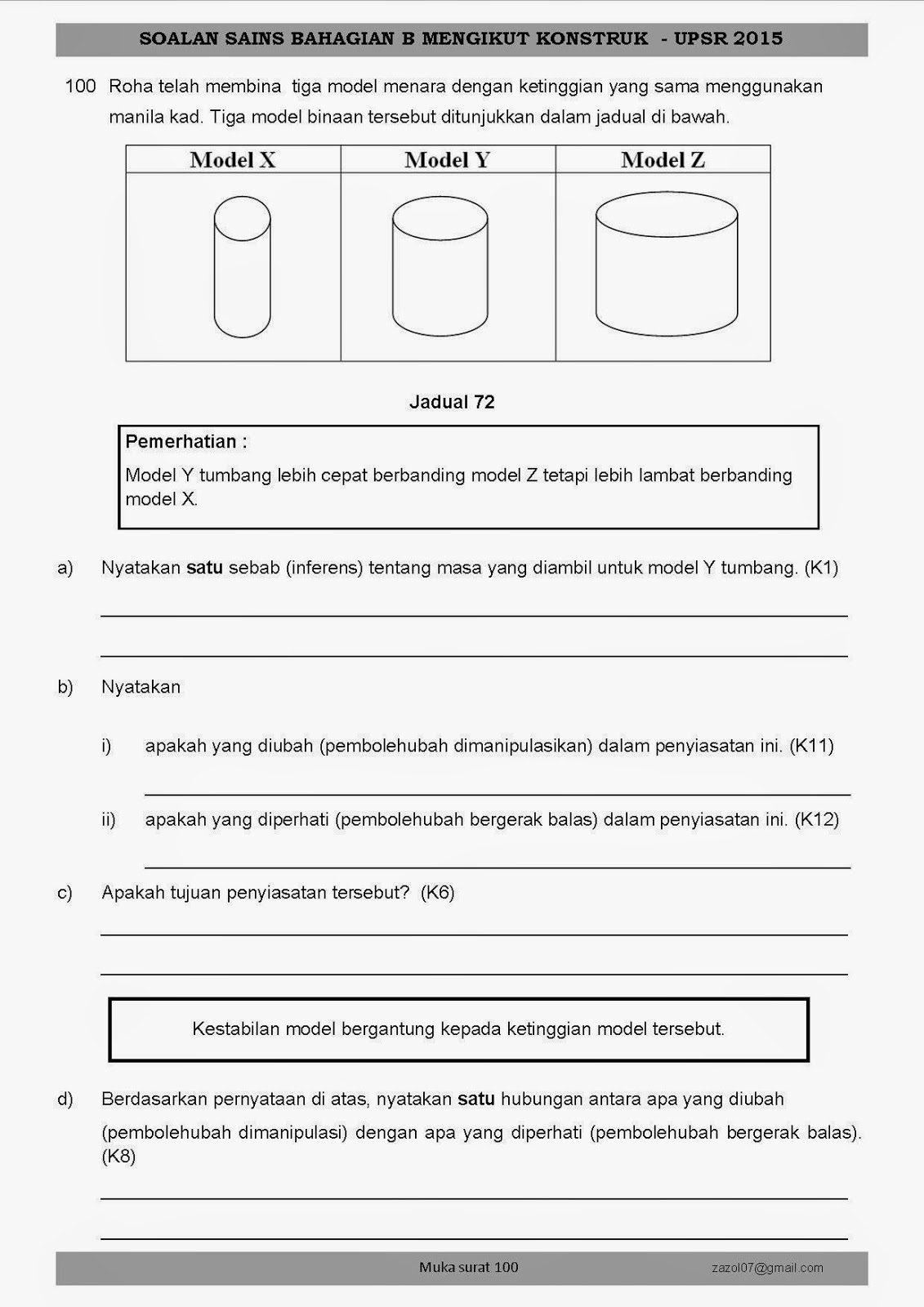 Contoh Jawapan Soalan Ulasan Upsr - Kuora 2