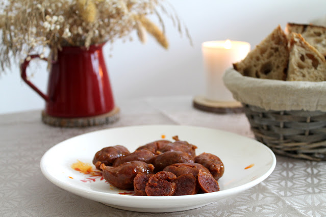 Choricitos a la sidra en crock pot