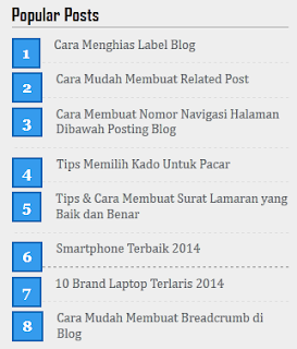 Cara Widget Popular Post Dengan Nomor [100% Work]