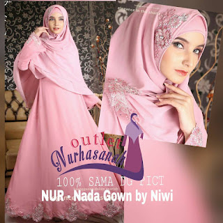 Aksen Bordir, Aksen Payet, Gaun Pesta Muslimah Dewasa dan Anak-Anak, Gaun Pesta Syar'i, Hijab Nada, Khimar Ceruti Glitter, Made by Order, Gaun Pesta Premium, Gaun Lamaran Muslimah, 