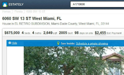Listing of Miami residence of GOP senator Marco Rubio