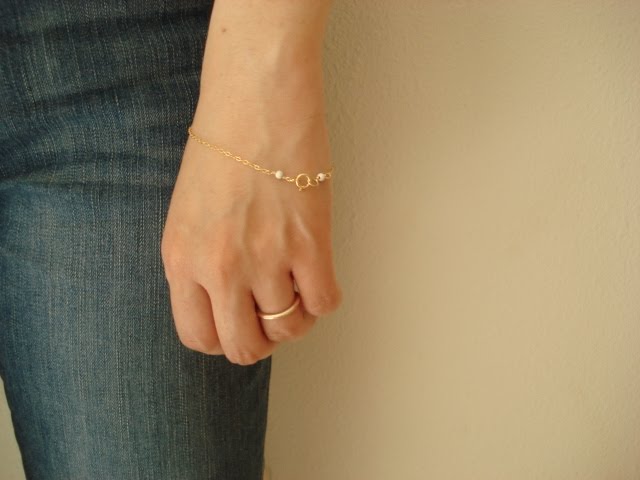 Plain Gold Bracelet. New simple 14K yellow gold filled bracelet is in my shop. It is perfect for everyday wearing. A skinny chain around your wrist is a