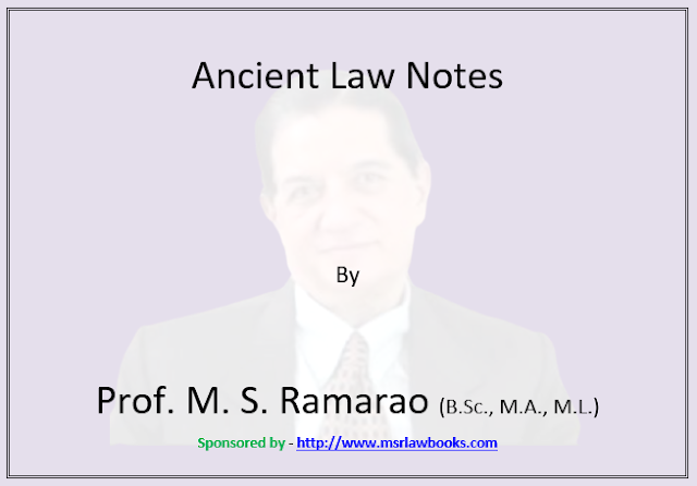 Ancient Law Notes | Sponsored by MSR Law Books