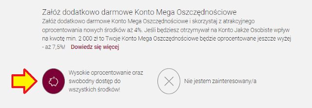 Otwarcie Konta Mega Oszczędnościowego podczas wniosku o otwarcie konta osobistego w Alior Banku