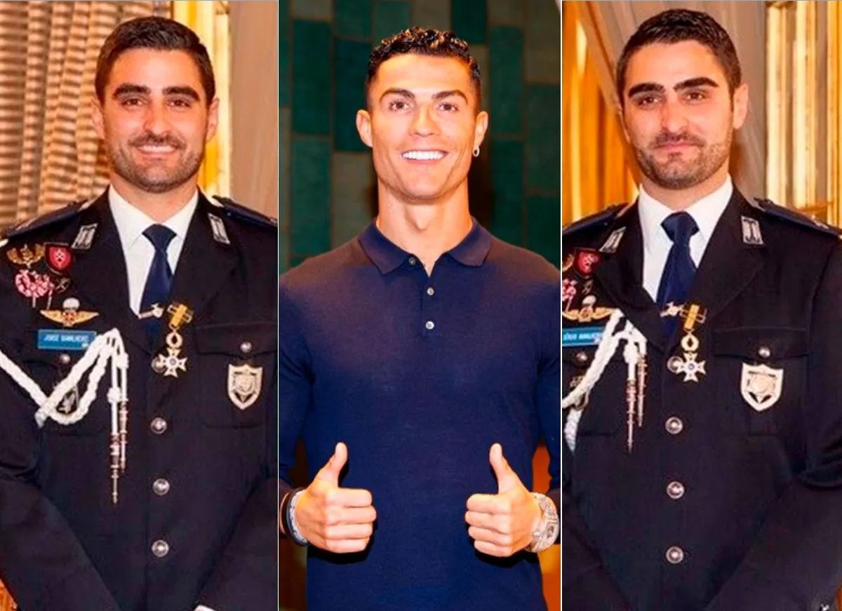 Sergio and Jorge Ramalero are bodyguards of Cristiano Ronaldo The beauty of Cristiano Ronaldo's personal guards draws attention! Cristiano Ronaldo's two personal guards stole the spotlight while he was in the Saudi capital, Riyadh.  The twins, Sergio and Jorge Ramalero, are bodyguards for Ronaldo, and they were serving as soldiers in the elite unit of the Portuguese Special Forces in Afghanistan, and later joined the Portuguese police, before they specialized in protecting politicians and judges, so Ronaldo contracted with them later in 2021.  The twins attracted the cameras because of their apparent beauty and elegance, and appear in most of the shots in which the Portuguese star appears outside the stadium.