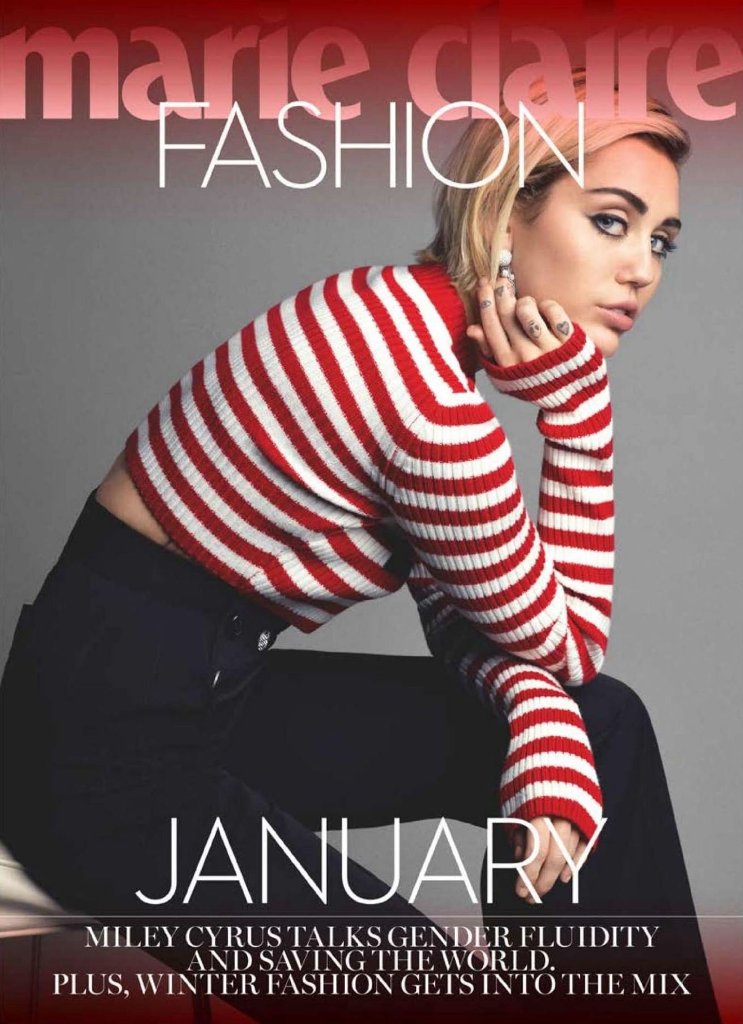 Miley Cyrus Marie Claire UK Magazine January 2016 Photos