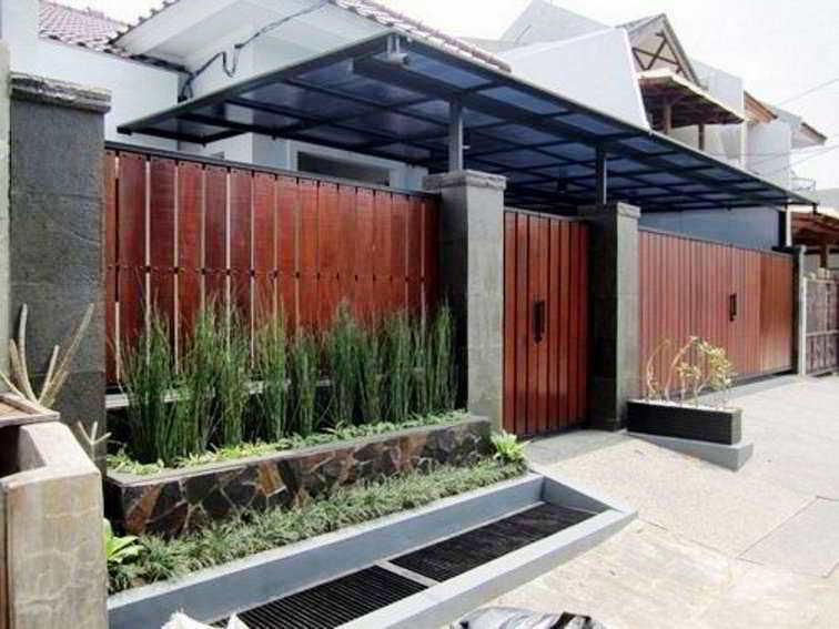 60 model desain pintu pagar  rumah  minimalis  terbaru kayu  