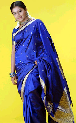 malyalam actress nandhana in saree hot stills