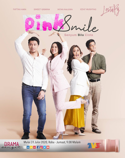 Drama Pink Smile, Drama Adaptasi Novel, Novel Pink Smile Karya Luna Adresia,  Poster Drama Pink Smile, Pelakon - Pelakon Drama Pink Smile, Slot Lestary, TV3, Drama Baru Fattah Amin,