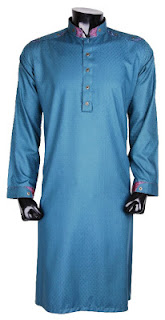  Purple and Blue Kurta with White Salwar