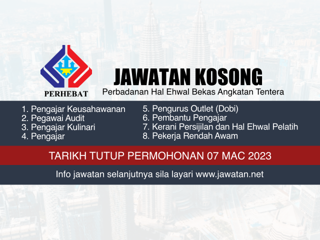 Jawatan Kosong PERHEBAT Mac 2023