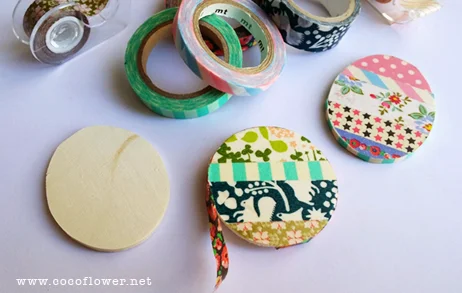 DIY BROOCH WASHI TAPE - Choose the wood form - www.cocoflower.net