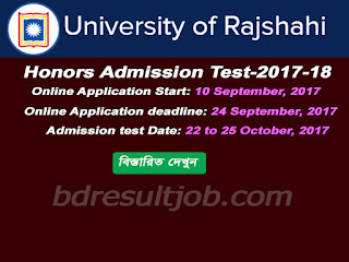 Rajshahi University Admission Test Circular 2017-18 