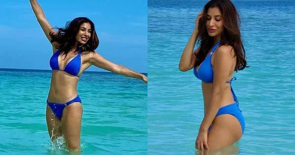 Sophie Choudry blue bikini sexy body