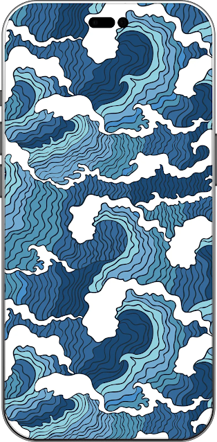 blue wave pattern wallpaper iphone 14
