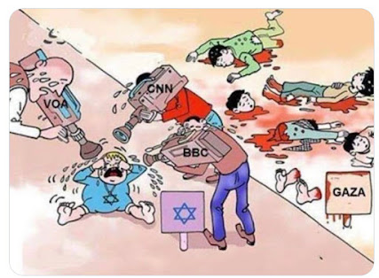 Dual-face-of-international-media-camera-on-alive-Muslim