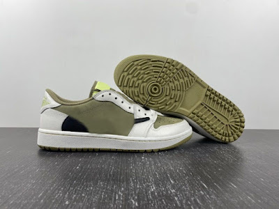 Fake Travis Scott x Air Jordan 1 Low Golf "Neutral Olive"