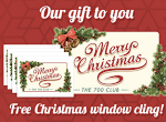 FREE Merry Christmas Window Cling