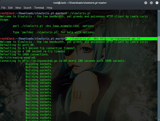 Cara Ddos dengan Slowloris Script di Kali Linux