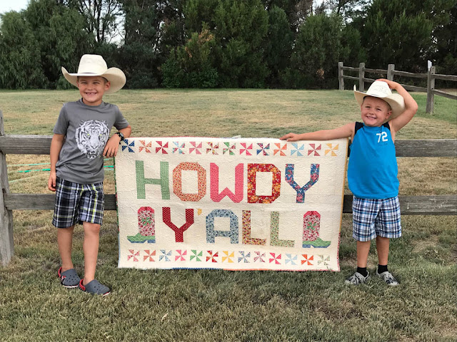Howdy Y'all Quilt Designed By Thistle Thicket Studio Using Spell It With Moda Letters. www.thistlethicketstudio.com
