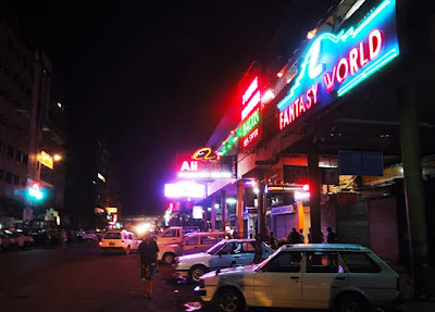 Yangon night at theingyi zay in Chinatown