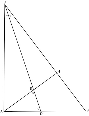 четвърти признак за еднаквост на два триъгълника, признак за еднаквост на два правоъгълни триъгълника, свойство на ъглополовящата