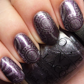 OPI Starlight Collection stamping nail art