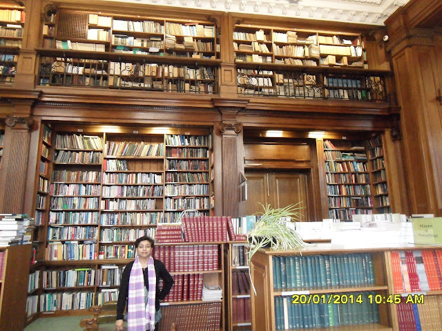 Figure 2 My wife Kalpana Sen in the library in 2014 - photo by me