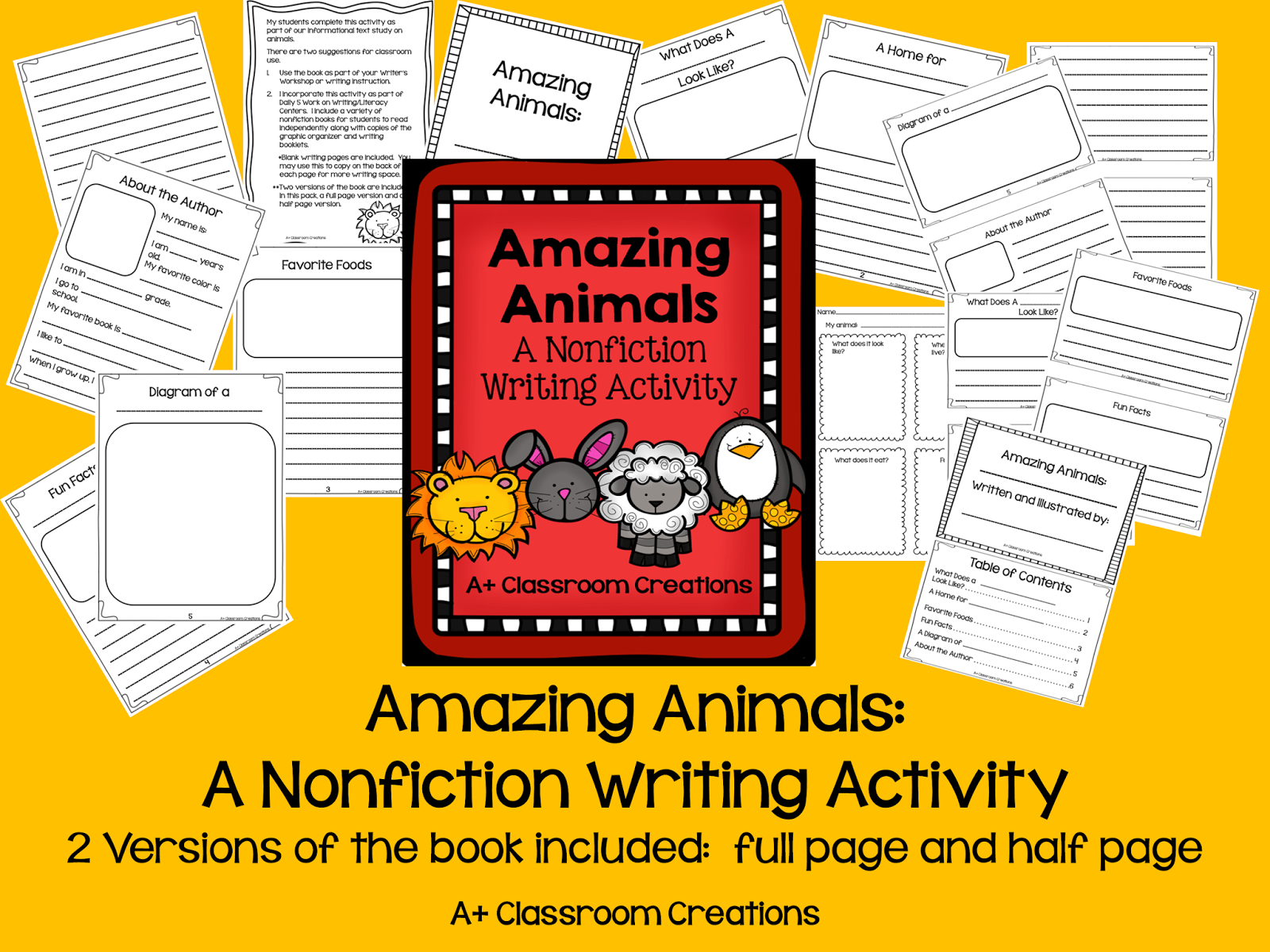 http://www.teacherspayteachers.com/Product/Amazing-Aminals-A-Non-Fiction-Writing-Activity-1181415