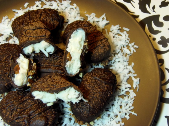 Chocolate Dipped Almond Coconut Bars Recipe