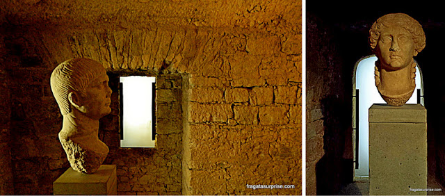 Retratos de Trajano e de Agripina, achados arqueológicos romanos no Museu Nacional Machado de Castro, Coimbra