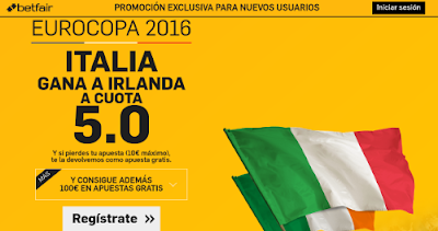 betfair Italia gana Irlanda supercuota 5 Eurocopa 2016 22 junio