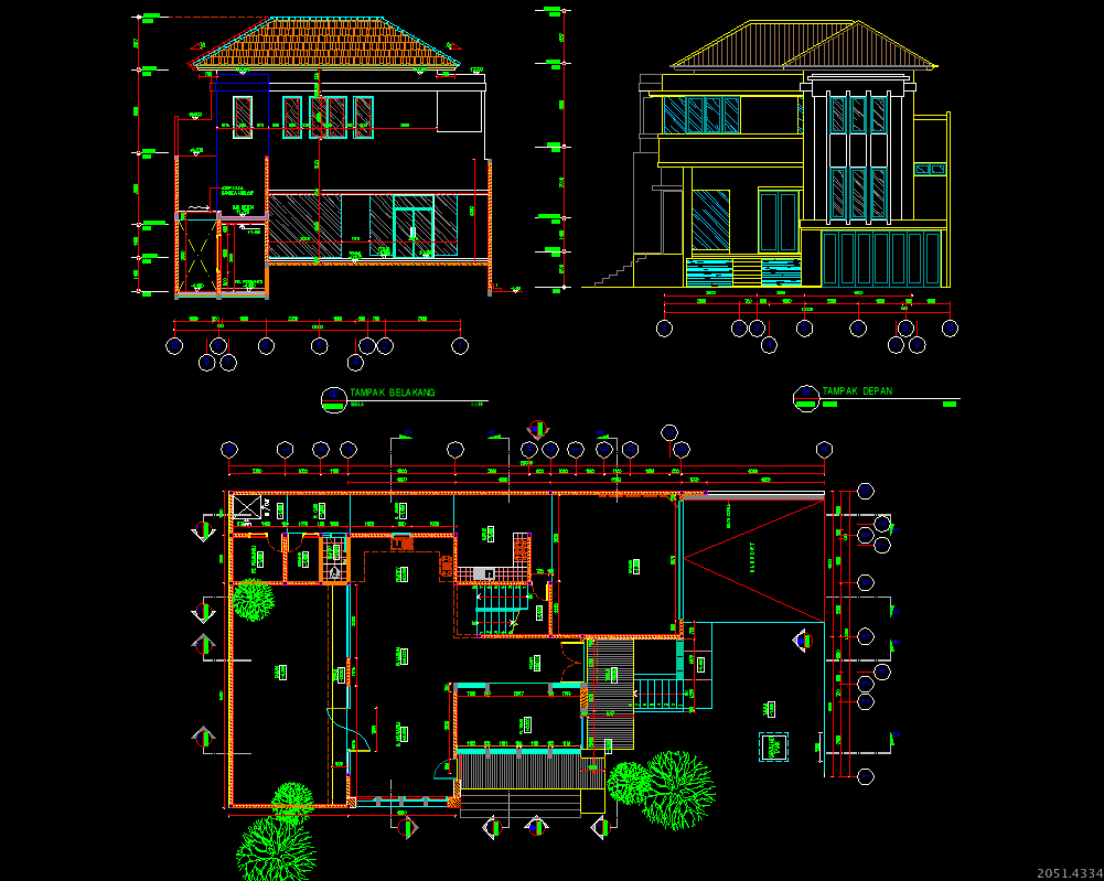  Denah  Rumah  Minimalis 2 Lantai dwg Desain Rumah  Minimalis