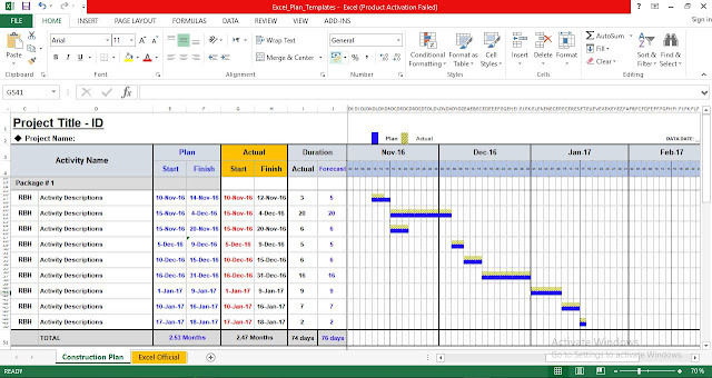 Project Plan Template in Excel Free