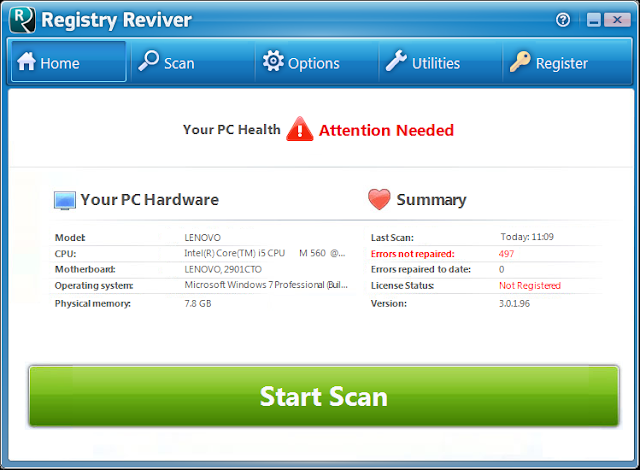 برنامج إصلاح أخطاء الريجستري Registry Reviver