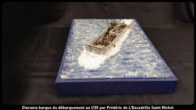 Diorama barge du débarquement au 1/35.