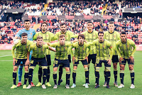 REAL ZARAGOZA. Temporada 2019-20. Ratón, Eguaras, Alberto Guitián, Grippo, Nieto. Javi Puado, Raúl Guti, Álex Blanco, Delmás, Javi Ros, Luis Suárez. RAYO VALLECANO DE MADRID 0 REAL ZARAGOZA 1 (Javi Ros). 23/11/2019. Campeonato de Liga de 2ª División, jornada 17. Madrid, estadio de Vallecas.