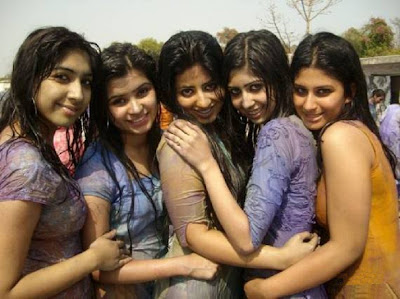 Deshi Sexy Teen College Girl Playing Holi