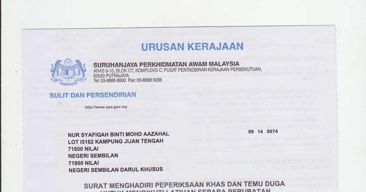 Contoh Sampul Surat Rasmi Alamat