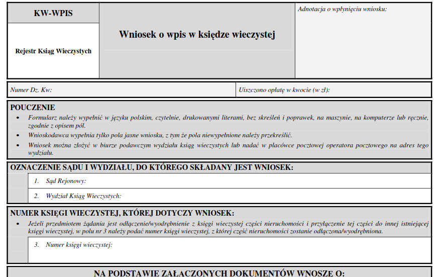 wniosek o wykreslenie hipoteki kw-wpis