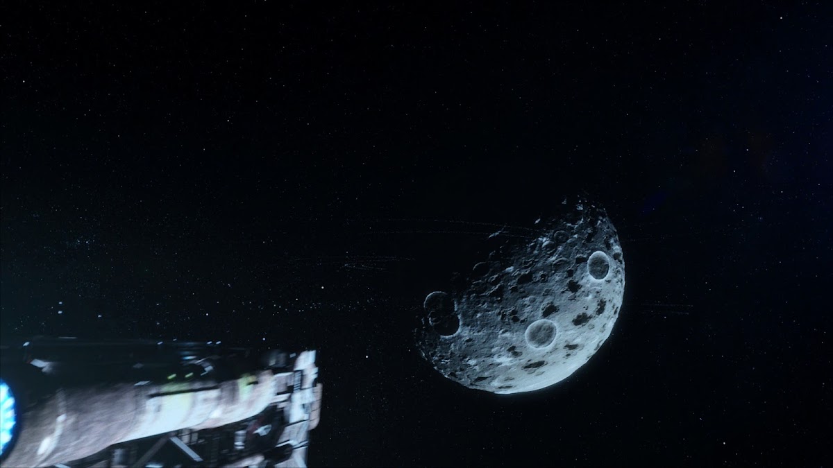 A ship closing to Ceres in 'The Expanse' TV series