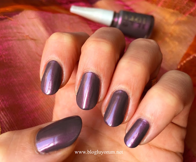 flormar pearly nail enamel PL418 chrome purple oje swatch