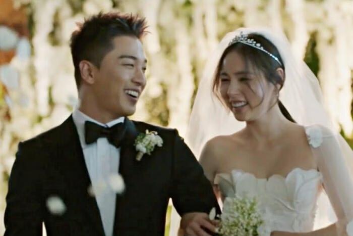 Taeyang con su esposa Min Hyo Rin