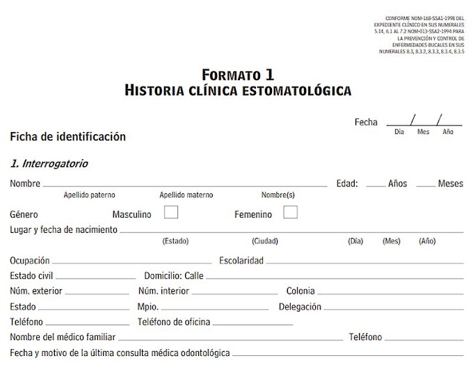 Formatos de HISTORIAS CLÍNICAS en Odontología para descargar en PDF