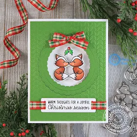 Sunny Studio Stamps: Foxy Christmas Fancy Frames Spinner Card Tutorial Christmas Card by Juliana Michaels