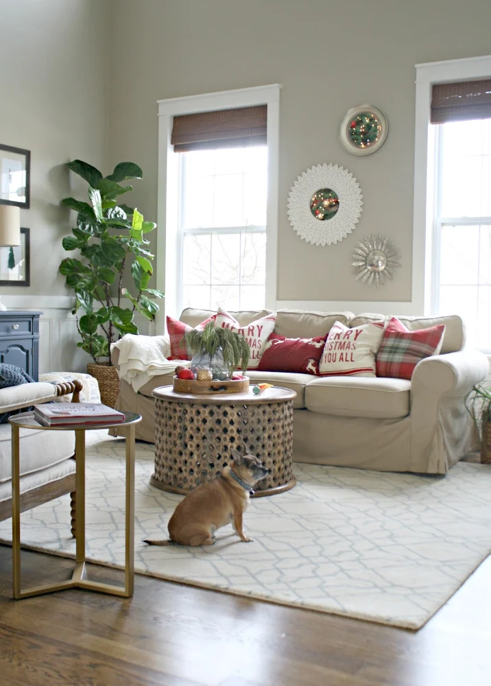 slipcovered neutral sofa