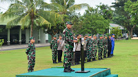 Danrem 043/Gatam Pimpin Apel Gelar Pasukan Kunjungan Presiden RI Ir. Joko Widodo Di Provinsi Lampung